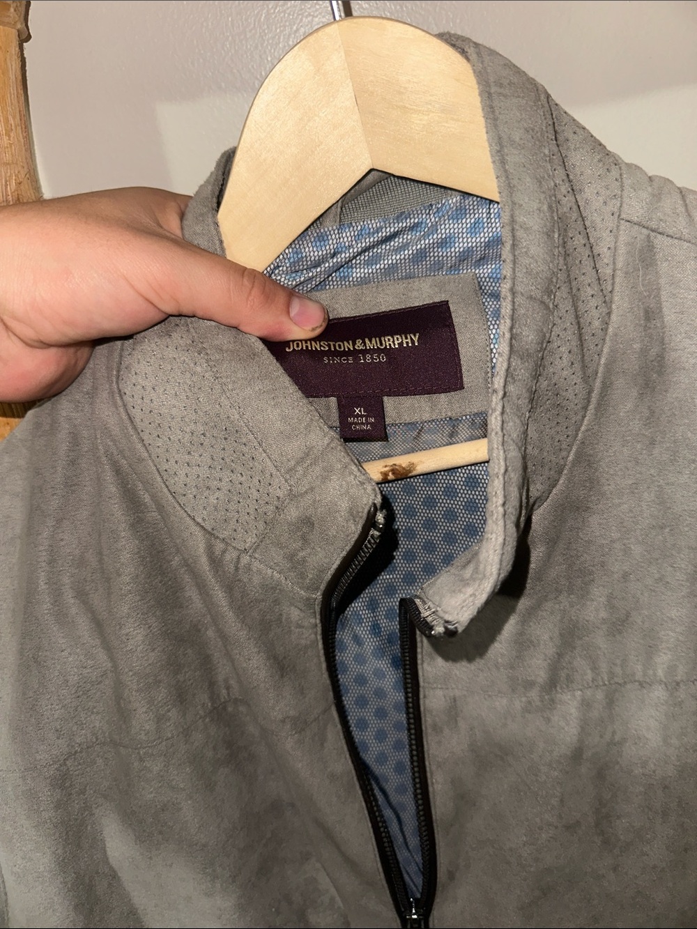 Johnston & Murphy Suede Leather Zip Up Vest - Picture 3 of 4
